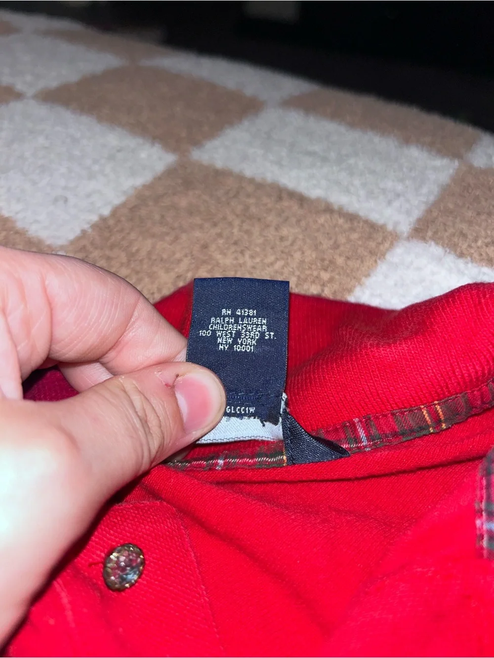 Ralph Lauren Red Long-Sleeve Polo Top with Embroidered Pony